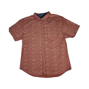 STRAIGHT FADED Men's Short Sleeve Button Up Shirt‎ Red Blue Size XL